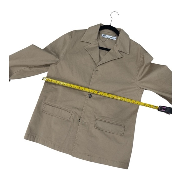 ZARA WASHED TWILL BLAZER ZW COLLECTION LIGHT WHISKEY, US SIZE XS oversized - Picture 10 of 13